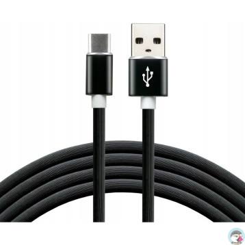 Kabel USB-A - USB-C 1m 3A silikonowy czarny EVERACTIVE (CBS-1CB)