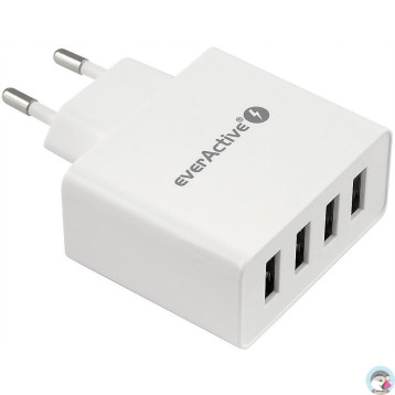 Ładowarka sieciowa 230V EVERACTIVE SC-400 4xUSB 5V 5A 25W biała