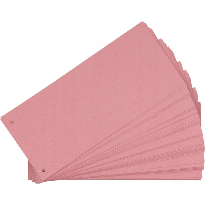Przekładki do segregatora kartonowe 1/3 A4 105x240mm różowa 100 sztuk 100205027 OXFORD