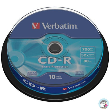 Płyta CD-R 700MB VERBATIM 52x cake (10szt) Extra Protection 43437