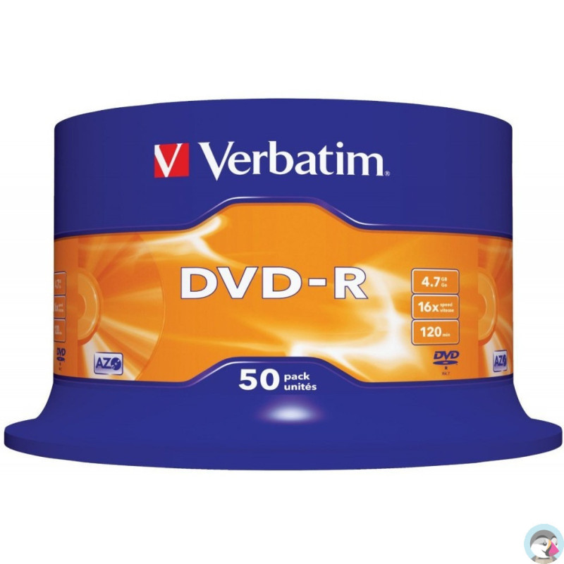 Płyta DVD-R 4,7GB VERBATIM cake (50szt) 16x Matt Silver 43548