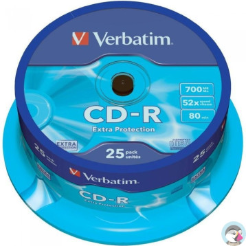 Płyta CD-R 700MB VERBATIM 52x cake (25szt) Extra Protection 43432