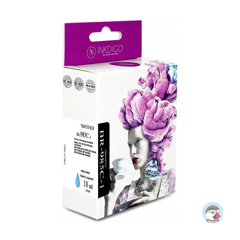 Tusz INKDIGO (BR-985C-1) niebieski 18ml zamiennik BROTHER (LC985C)
