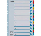 Przekładki kartonowe MYLAR A4 1-12 białe 100162 ESSELTE