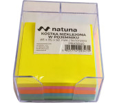 Bloczek nieklejony 85x85x50mm kolorowy + pojemnik NATUNA
