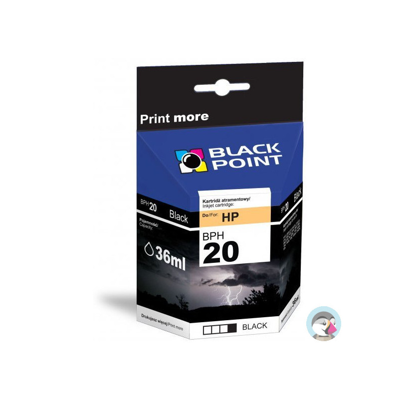Tusz BLACK POINT (BPH20) czarny 36ml zamiennik HP (20/C6614D) DJ610/615/630/640/656