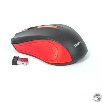 Mysz OMEGA bezprzewodowa optyczna 1000dpi USB czerwona (41795)