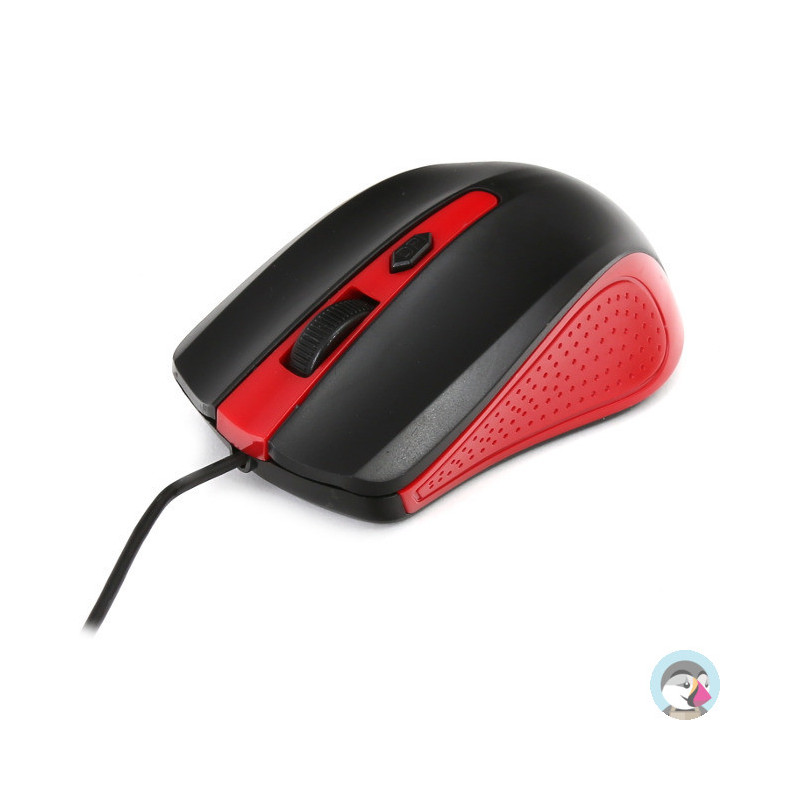 Mysz OMEGA optyczna 1600dpi USB czarno-czerwona (41790)