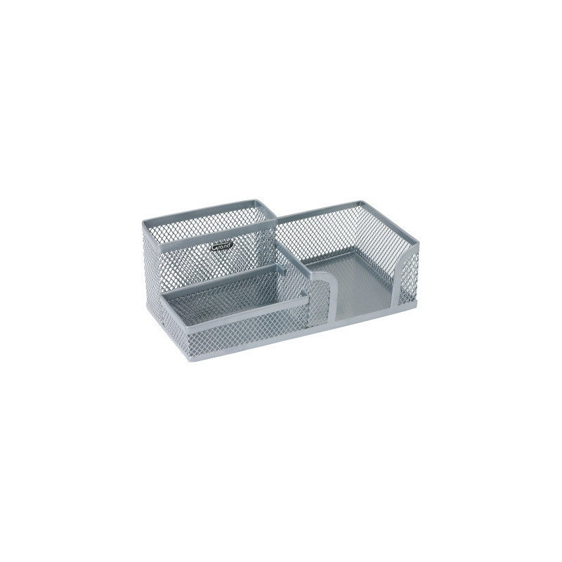 Przybornik na biurko GRAND metalowy srebrny GR-093S 120-1335