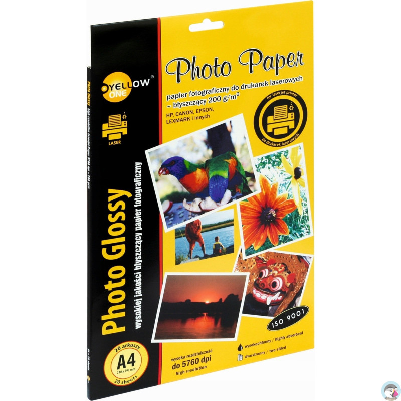 Papier foto YELLOW ONE A4 200g A20 błyszczący (L4G200) LASER 150-1378