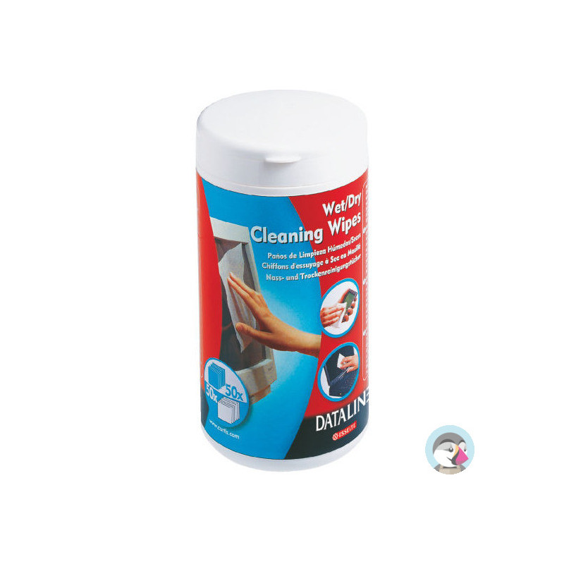 Chusteczki wilgotne i suche do ekranów DATALINE (2x50szt) 67119 ESSELTE