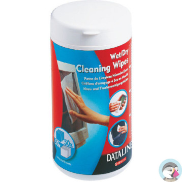 Chusteczki wilgotne i suche do ekranów DATALINE (2x50szt) 67119 ESSELTE