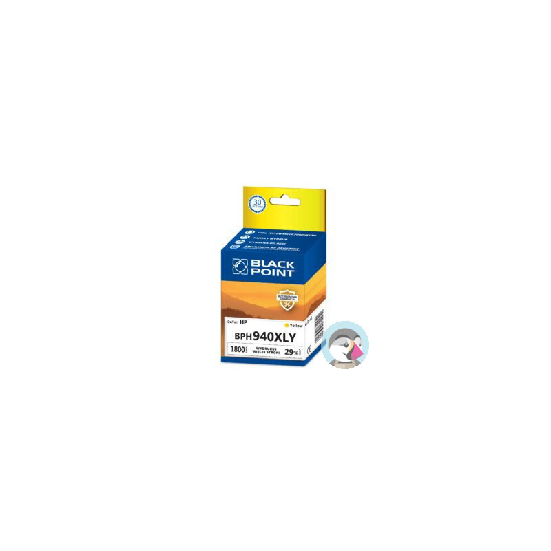 Tusz BLACK POINT (BPH940XLY) żółty 1800str zamiennik HP (940XL/C4909AE)