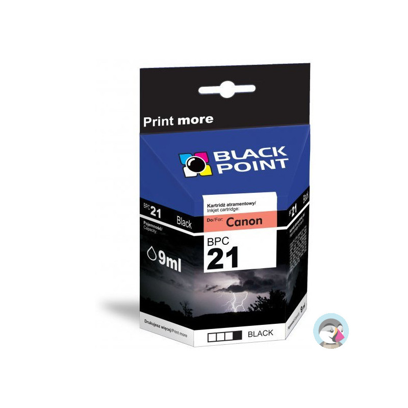 Tusz BLACK POINT (BPC21BK) czarny 130str zamiennik CANON (BCI-21BK) BJC2000/4000/5000