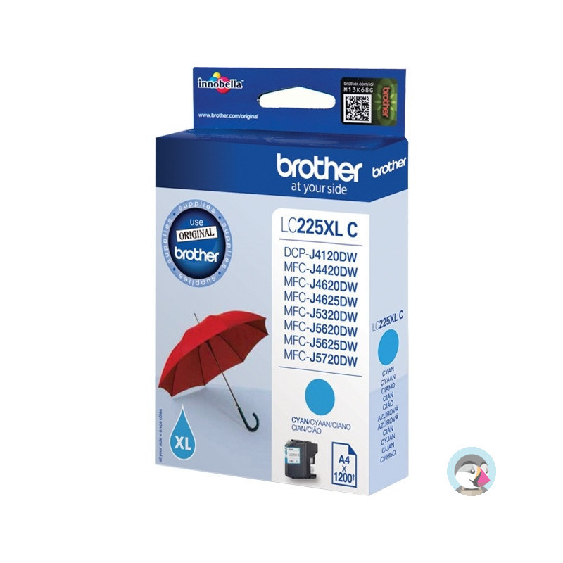 Tusz BROTHER (LC225XL-C) niebieski 1200str