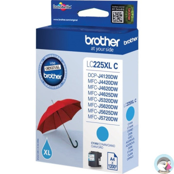 Tusz BROTHER (LC225XL-C) niebieski 1200str