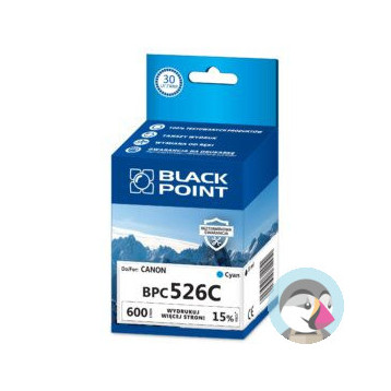 Tusz BLACK POINT (BPC526C) niebieski 750str zamiennik CANON (CLI-526C/4541B001)