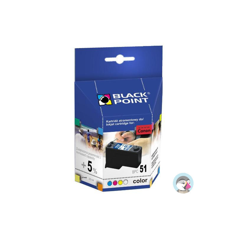 Tusz BLACK POINT (BPC51) kolor 595str zamiennik CANON (CL-51/0618B001) IP2200/6210/6220/MP150/160