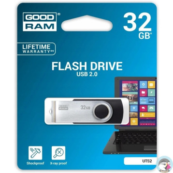 Pamięć USB 32GB GOODRAM UTS2 czarny USB 2.0 UTS2-0320K0R11