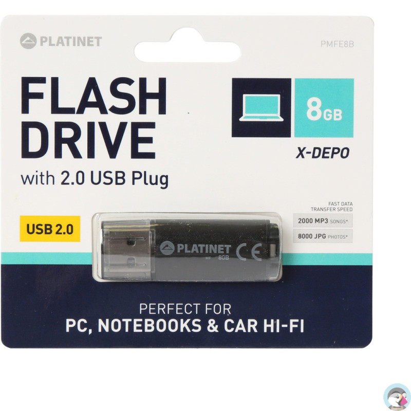 Pamięć USB-A 8GB PLATINET X-DEPO USB 2.0 czarny (40943)