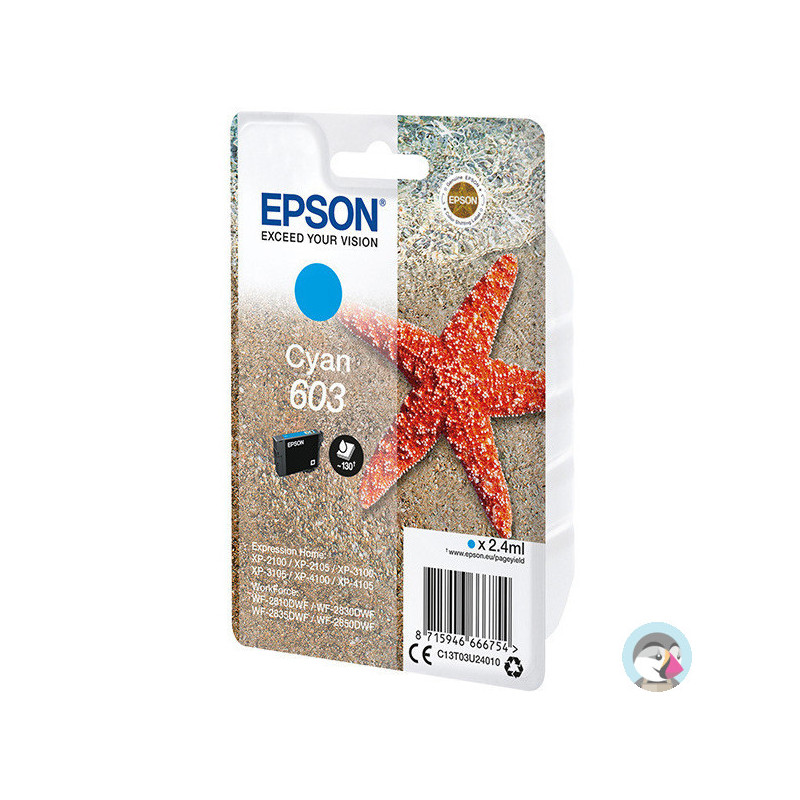 Tusz EPSON (603/C13T03U24010) niebieski 2,4ml