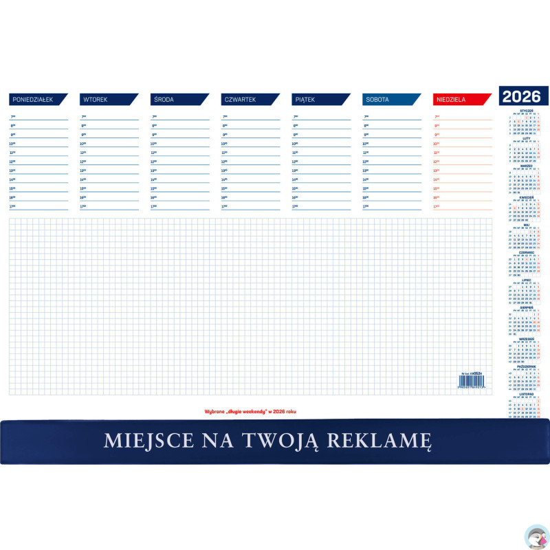 Biuwar mały z listwą 465x320mm 2026 KB052B Wokół Nas
