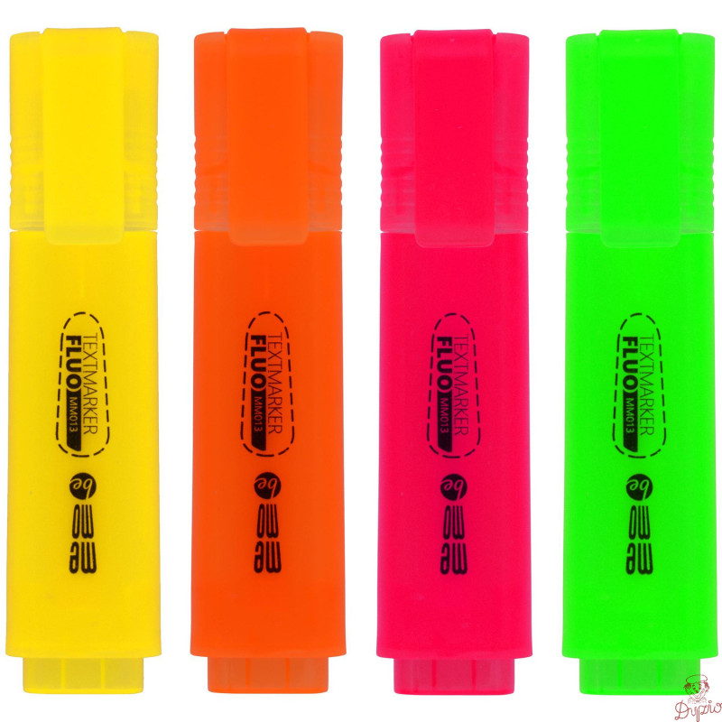 Zakreślacze MEMOBE neonowe 4 kolory w etui MM013-99