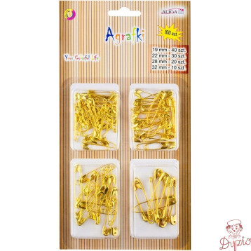 Agrafki złote mix wielkości (100 szt.) AGR-0910 ALIGA