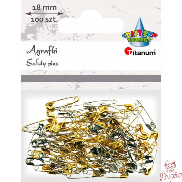 Agrafki złote / srebrne mini 18mm (100 szt) 623218 TITANUM