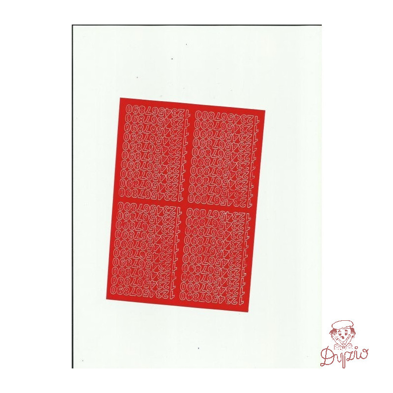 Cyfry samoprzylepne 0,7cm (8) czerwone ARTDRUK