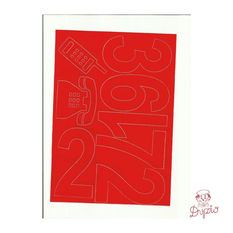 Cyfry samoprzylepne 10cm (8) białe ARTDRUK