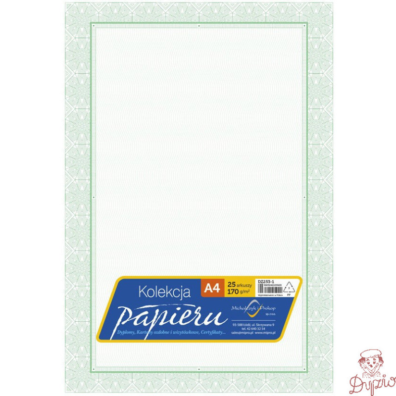 Dyplom certyfikat 170g (25 arkuszy) DZ253-1 MICHALCZYK I PROKOP