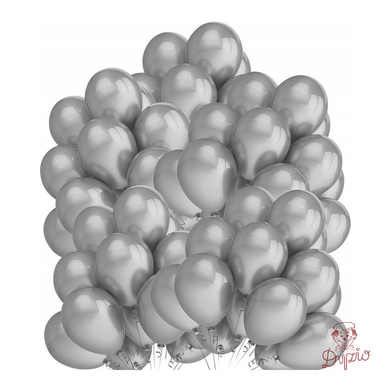 Balony metalizowane srebrne 10 (50szt.) FIORELLO 170-2631