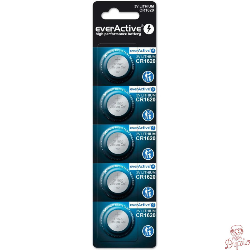 Bateria EVERACTIVE CR1620/DL1620/BR1620 3V litowa blister (5szt)