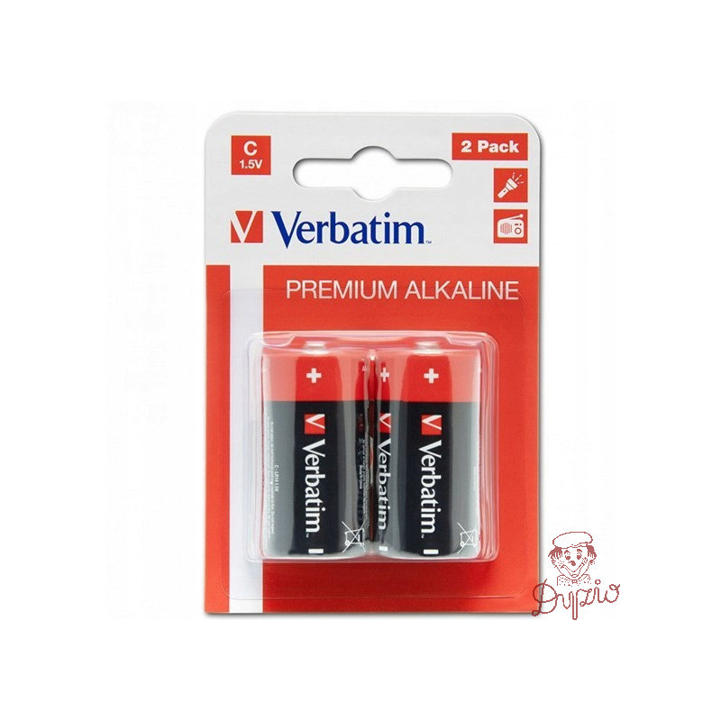 Bateria VERBATIM Premium Alkaline C/LR14 1,5V alkaliczna blister (2szt) (49922)