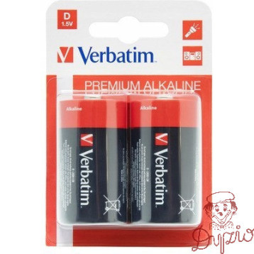 Bateria VERBATIM Premium Alkaline D/LR20 1,5V alkaliczna blister (2szt) (49923)