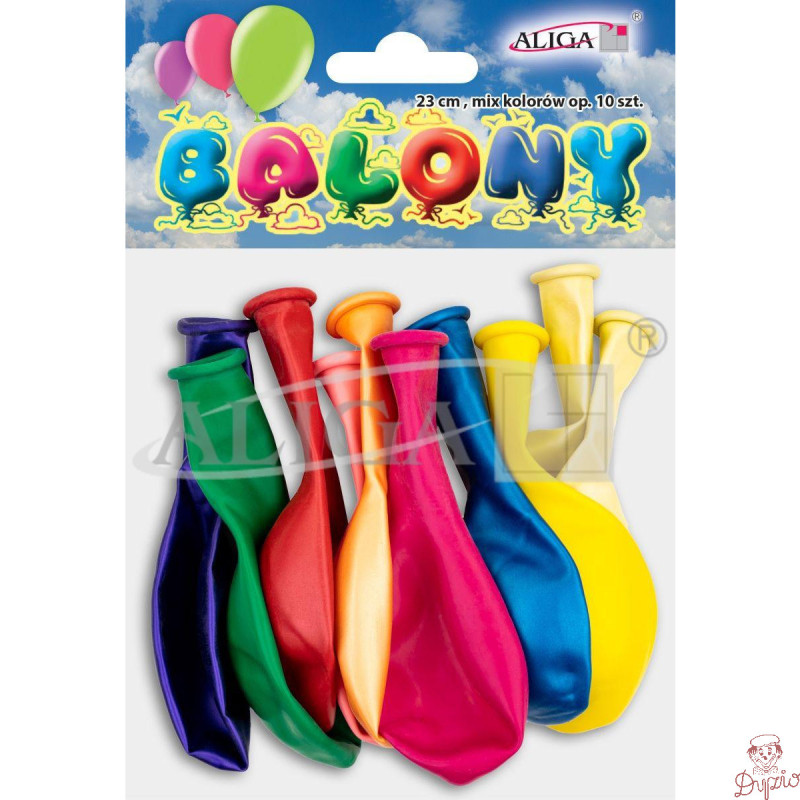 Balony 23cm mix kolorów op. 10szt. BB10-2337 ALIGA