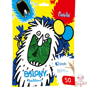 Balony metalizowane zielone 12 ( 50szt.) FIORELLO 170-2655