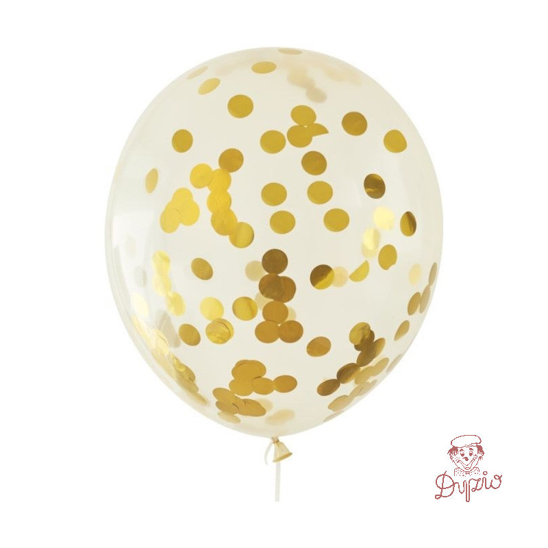 Balony z konfetti złote 30cm (5 szt) BKN-8575 ALIGA
