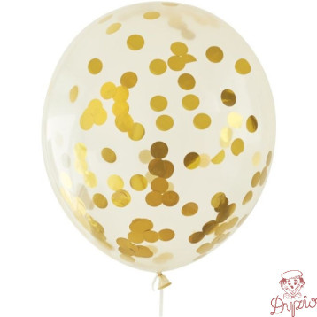 Balony z konfetti złote 30cm (5 szt) BKN-8575 ALIGA