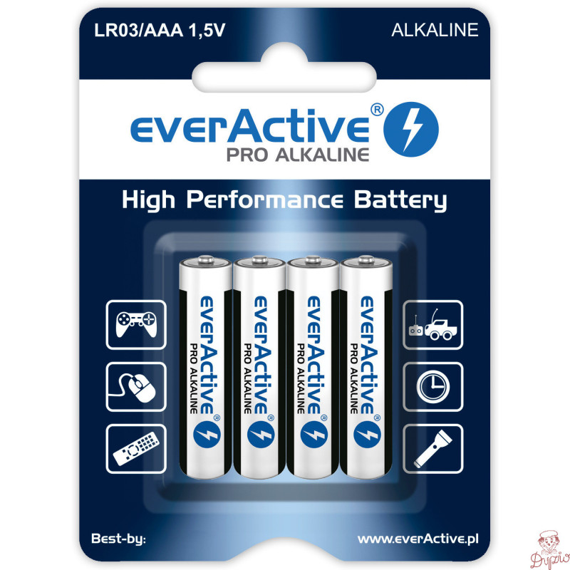 Bateria EVERACTIVE Pro Alkaline AAA/LR03 alkaliczna blister (4szt)