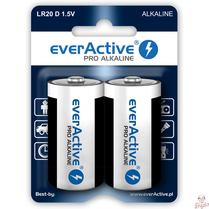 Bateria EVERACTIVE Pro Alkaline D/LR20 alkaliczna blister (2szt)