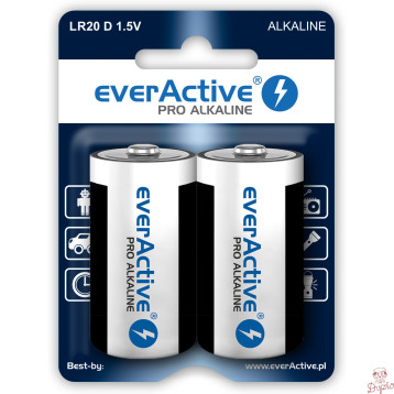 Bateria EVERACTIVE Pro Alkaline D/LR20 alkaliczna blister (2szt)
