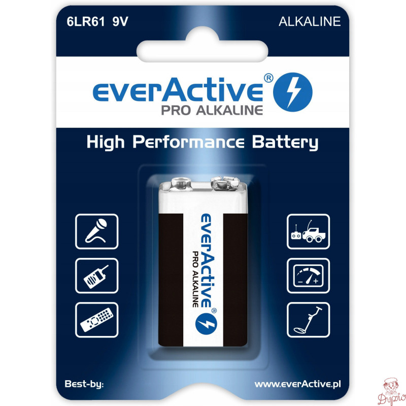 Bateria EVERACTIVE Pro Alkaline 9V/6LR61 alkaliczna blister
