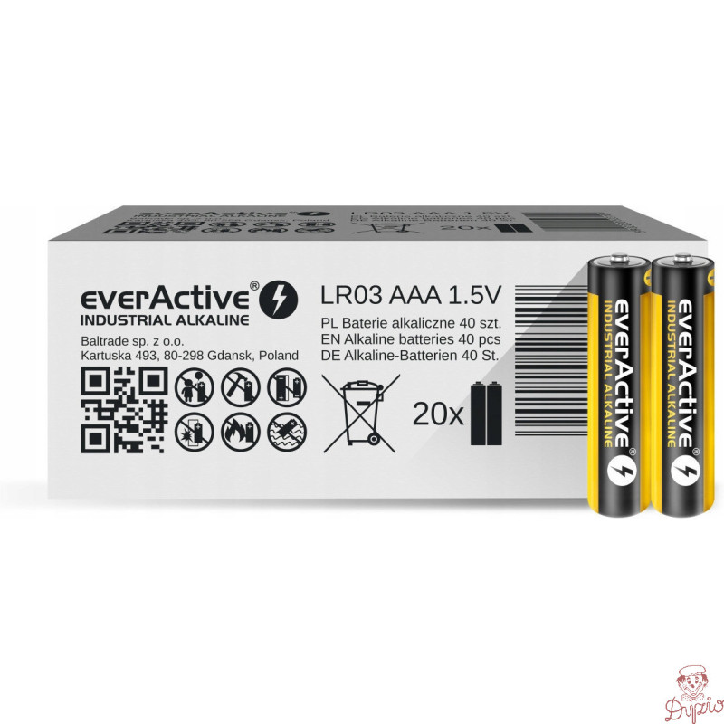 Bateria EVERACTIVE Industrial Alkaline AAA/LR03 alkaliczna pudełko (40szt)