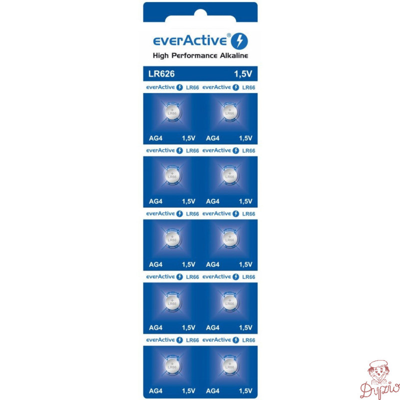 Bateria EVERACTIVE AG4/LR66/LR626 1,5V guzikowa blister (10szt)