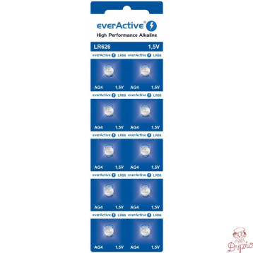 Bateria EVERACTIVE AG4/LR66/LR626 1,5V guzikowa blister (10szt)