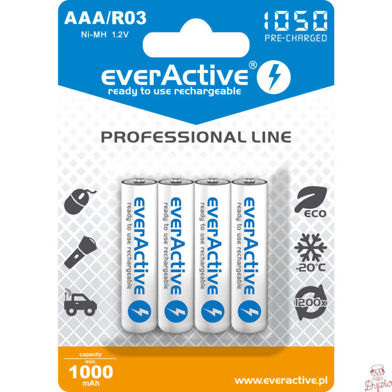 Akumulatorek EVERACTIVE Professional Line AAA/HR03 1000mAh (4szt)