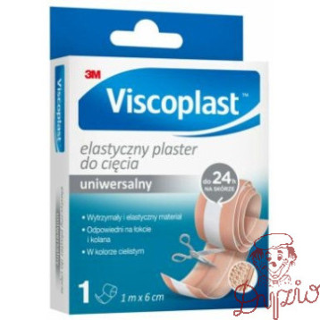 Plaster elastyczny do cięcia VISCOPLAST 6cm x 1m jasnobrązowy 3M-YP201040505