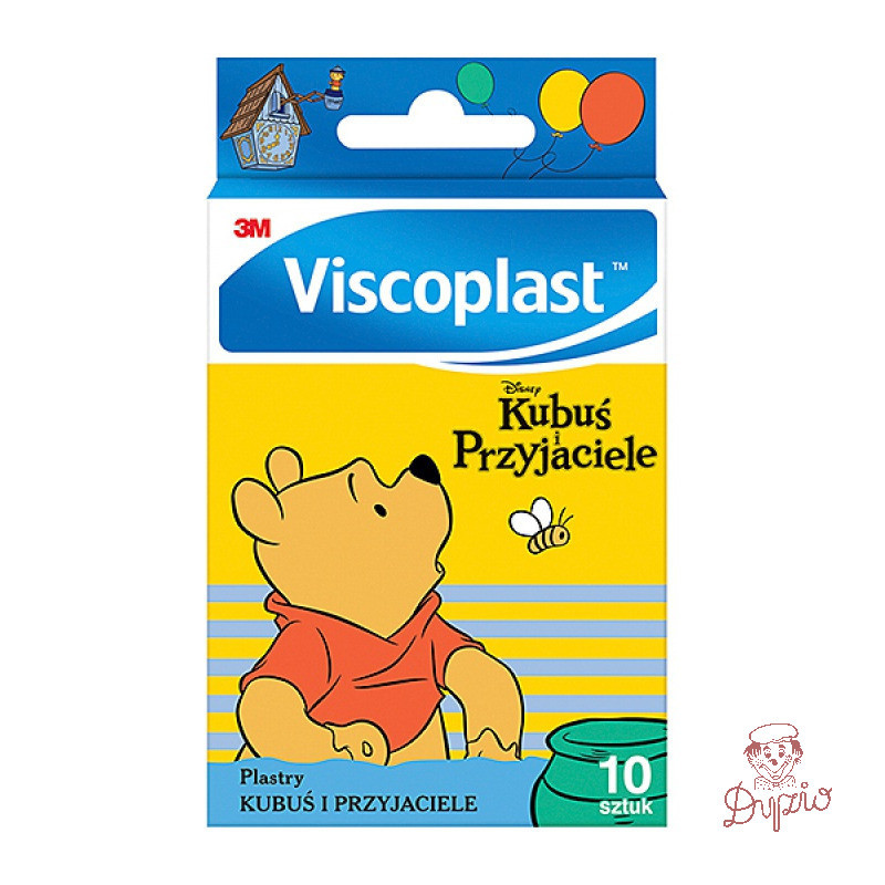 Plastry dla dzieci Kubuś i przyjaciele VISCOPLAST 72x25mm 10szt 4054596801080 3M